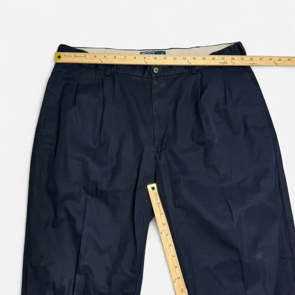 Polo Ralph Lauren Navy Dress Pants Pleated Classic Fit 38x32 Mens